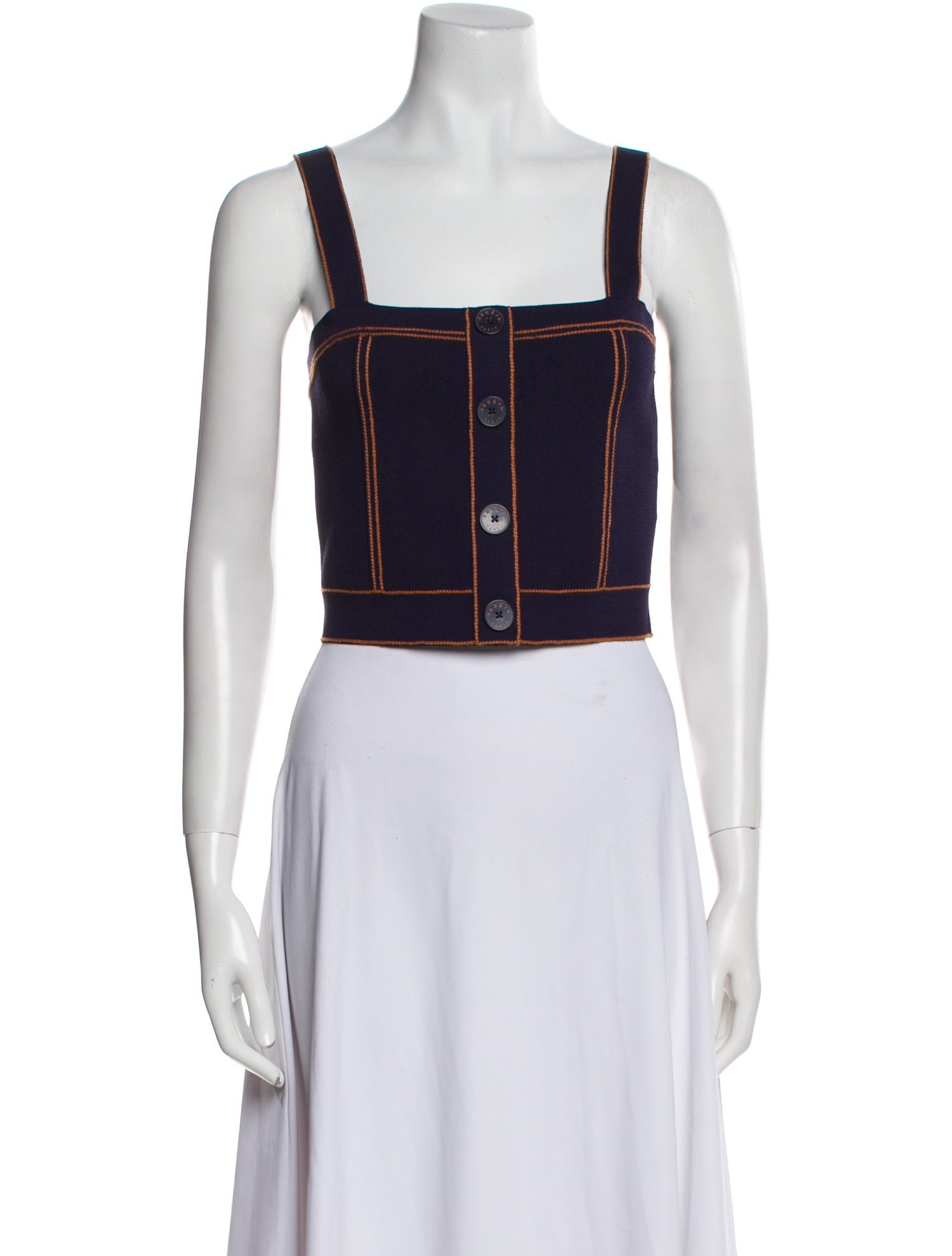 Sandro Square Neckline Sleeveless Top