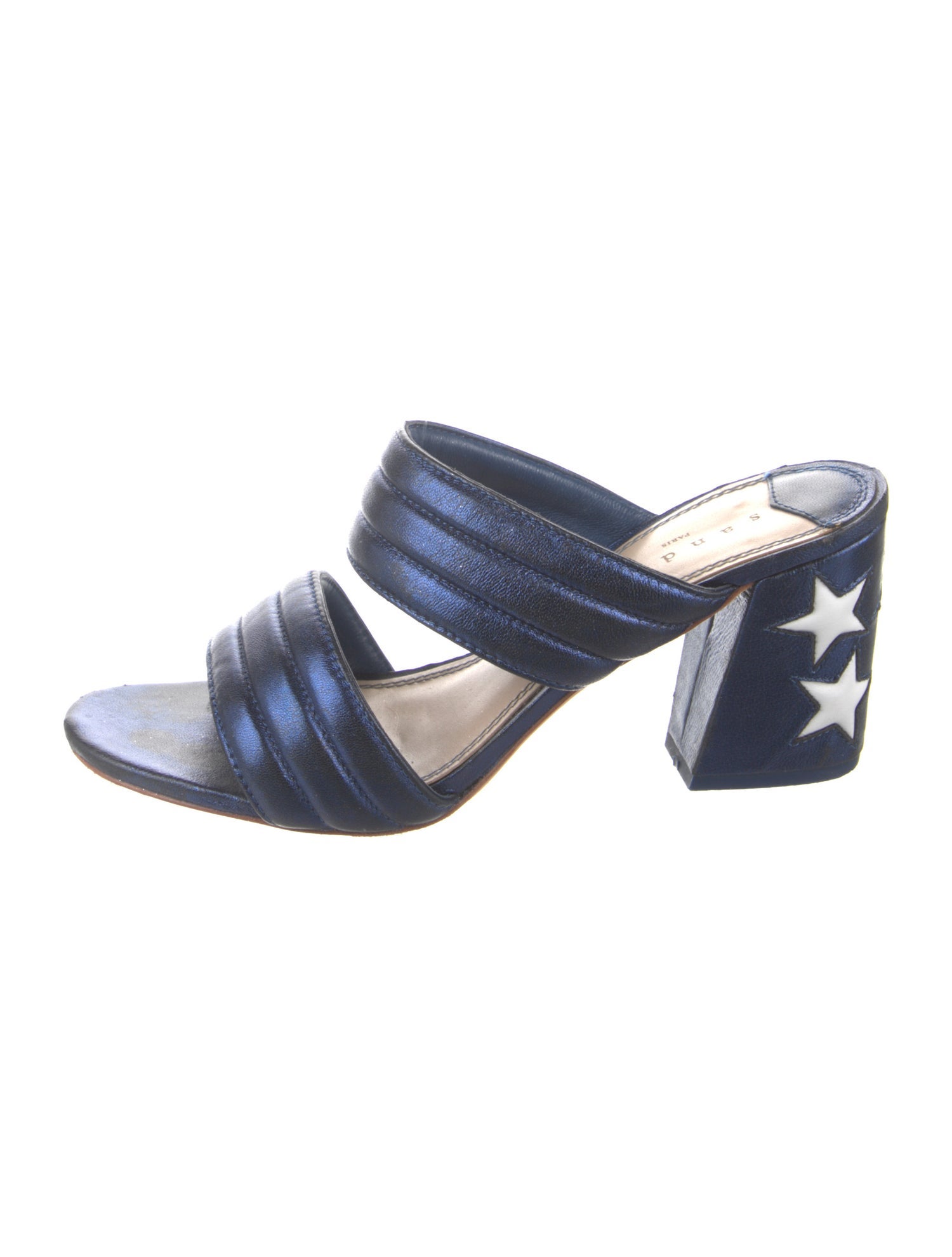 Sandro Leather Printed Slides