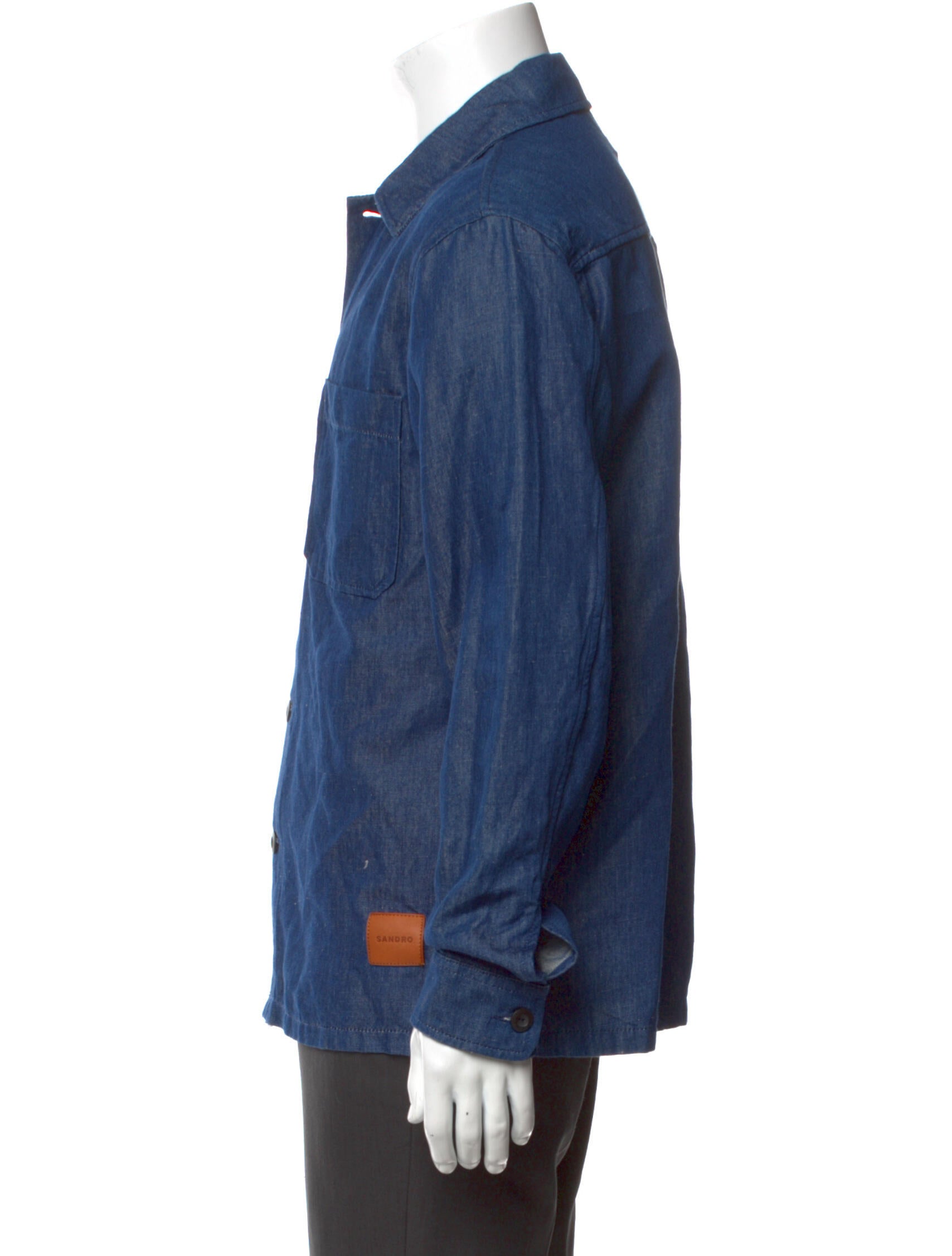 Sandro Long Sleeve Denim Shirt