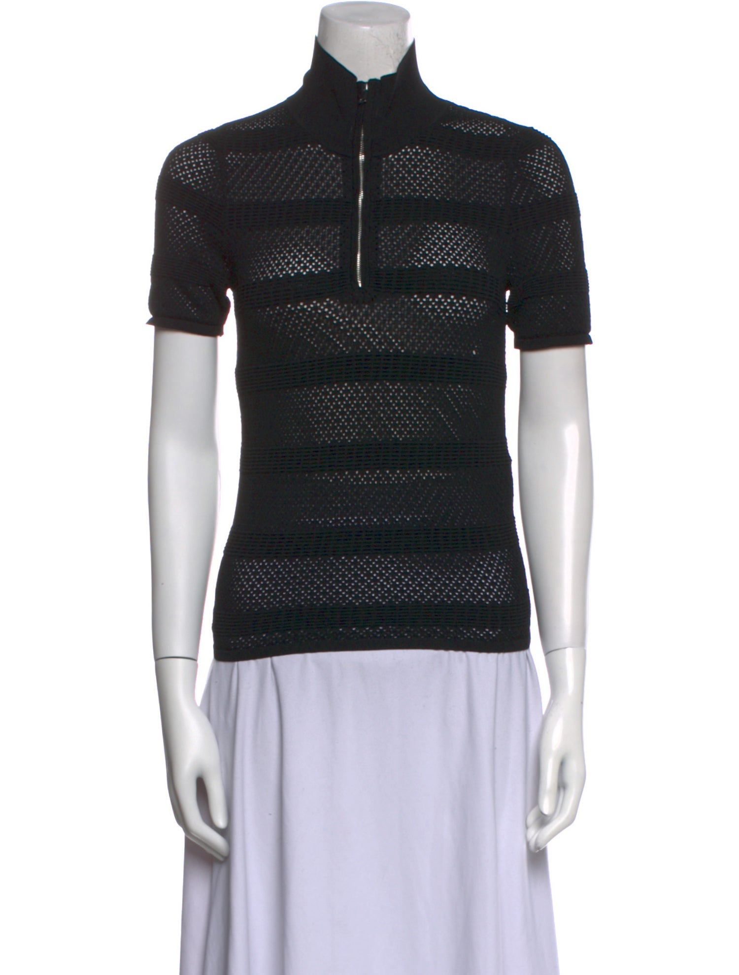 Sandro Mock Neck Short Sleeve Polo