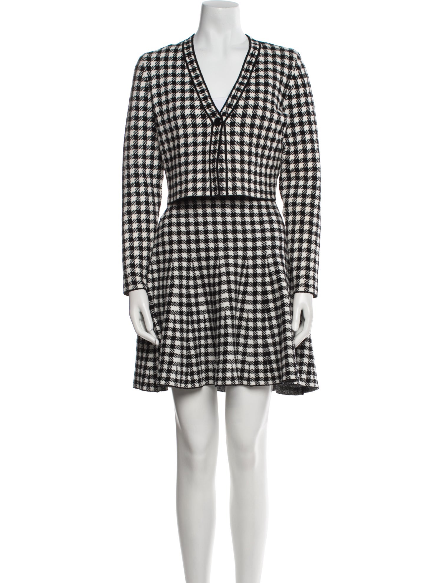 Sandro Houndstooth Print Skirt Set