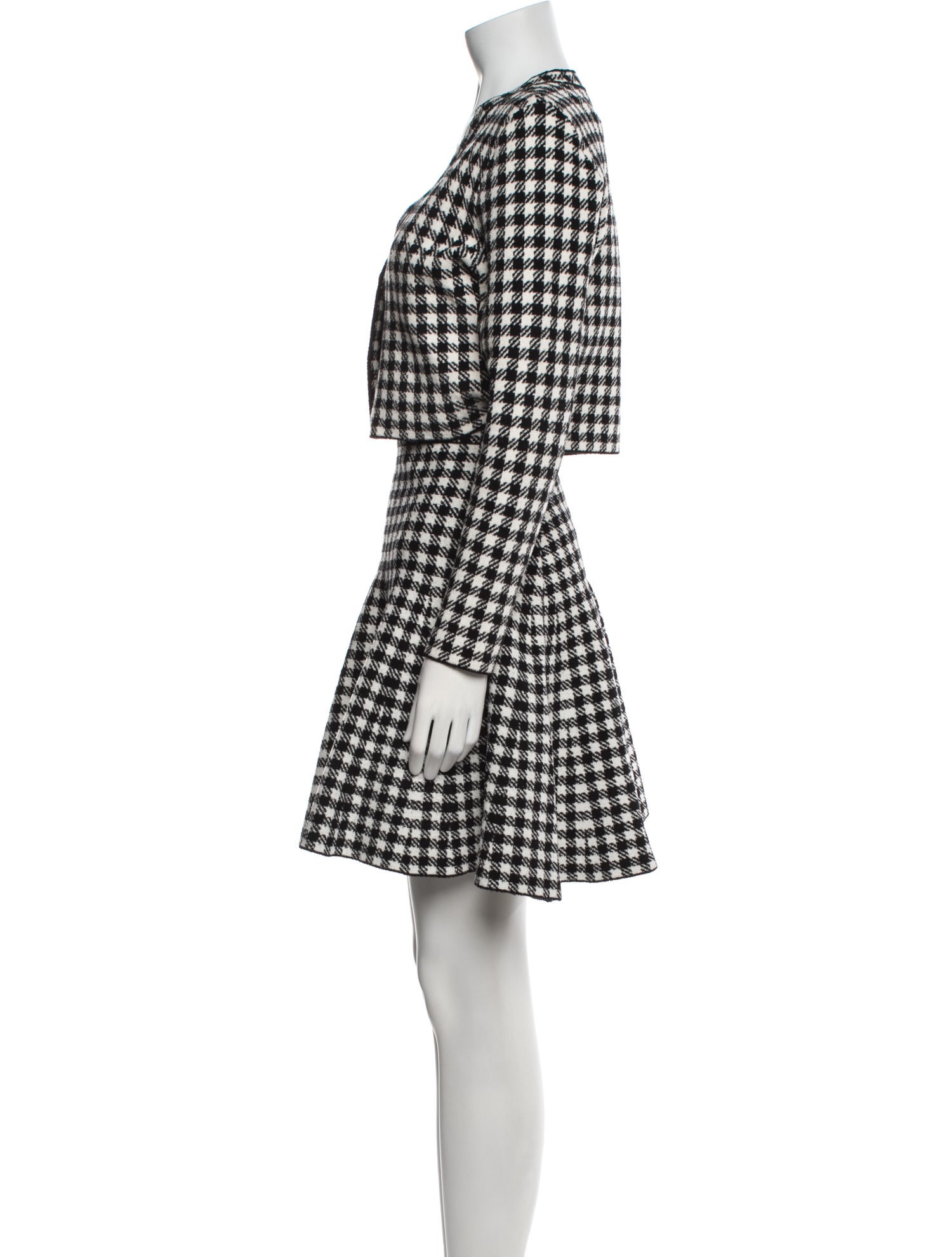 Sandro Houndstooth Print Skirt Set