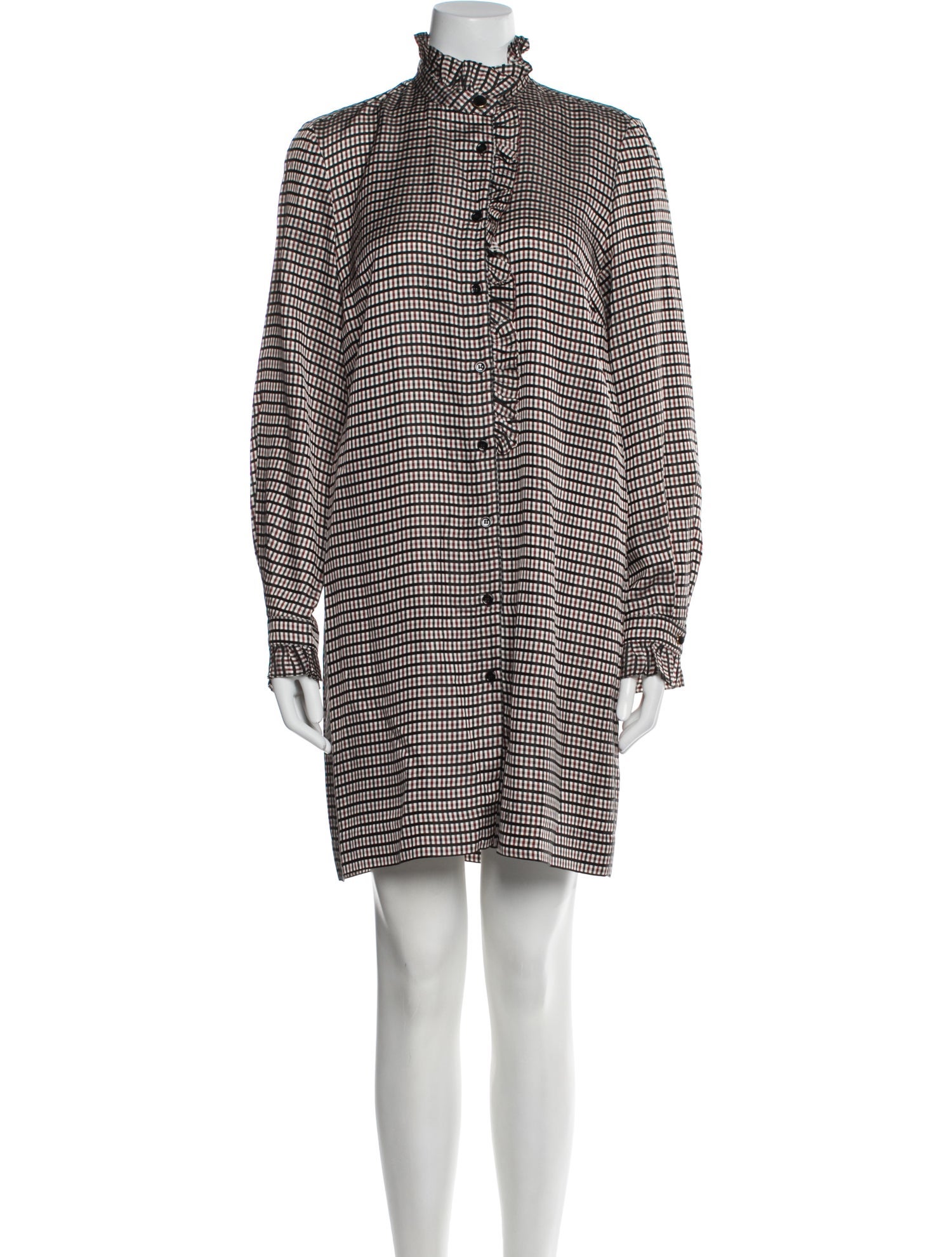 Sandro Plaid Print Knee-Length Dress