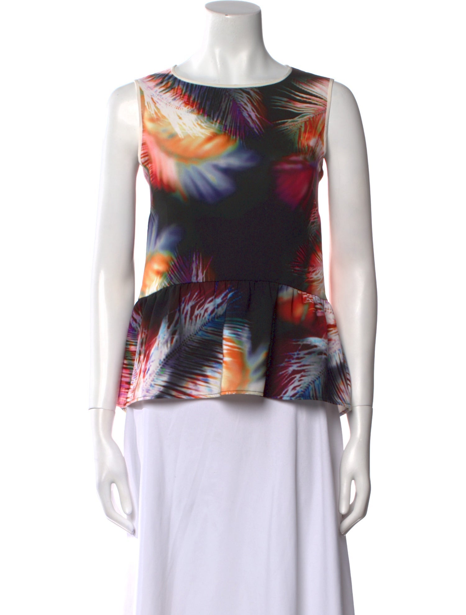Sandro Printed Bateau Neckline Blouse