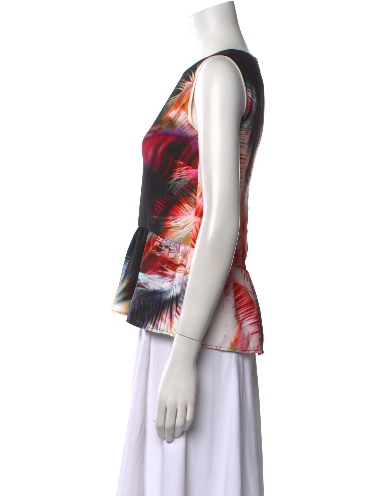 Sandro Printed Bateau Neckline Blouse