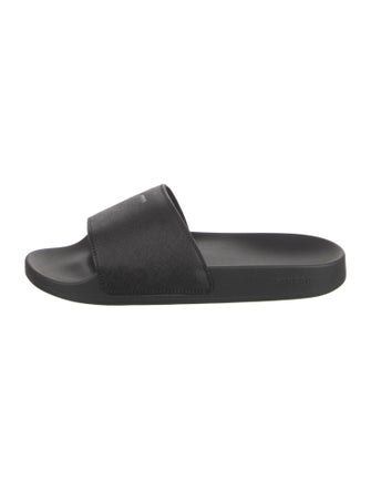 Sandro Embossed Leather Slides