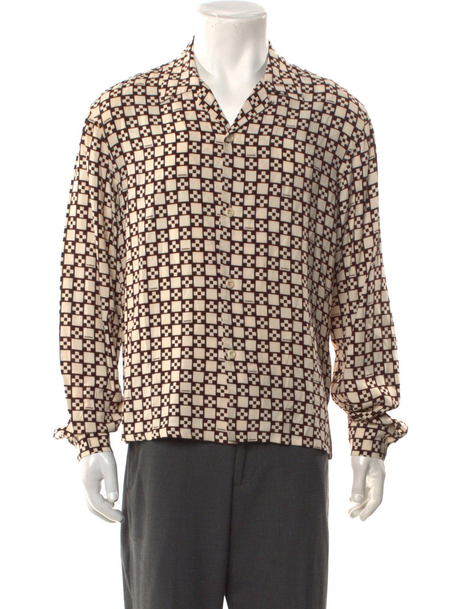 Sandro Printed Long Sleeve Shirt