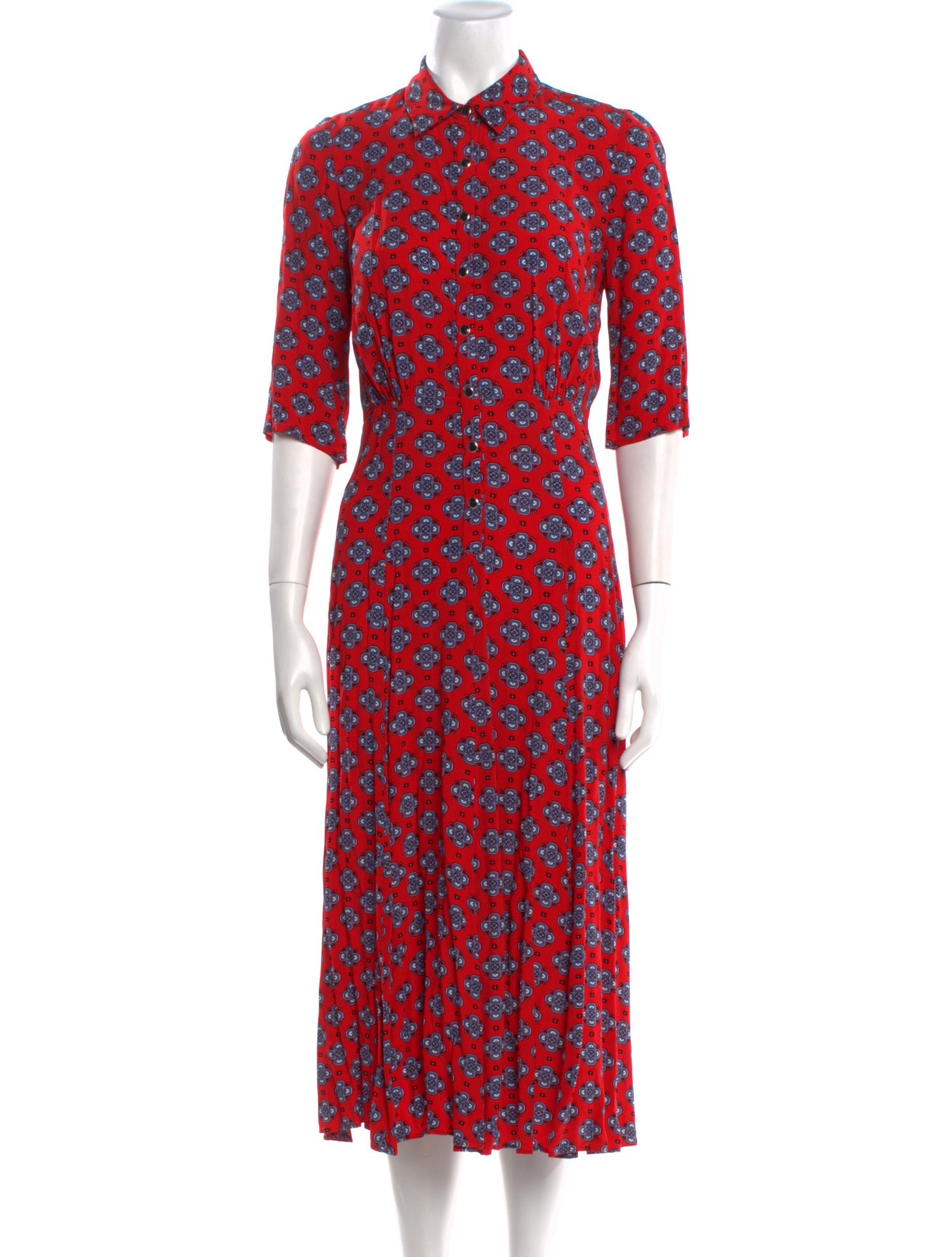 Sandro Floral Print Midi Length Dress