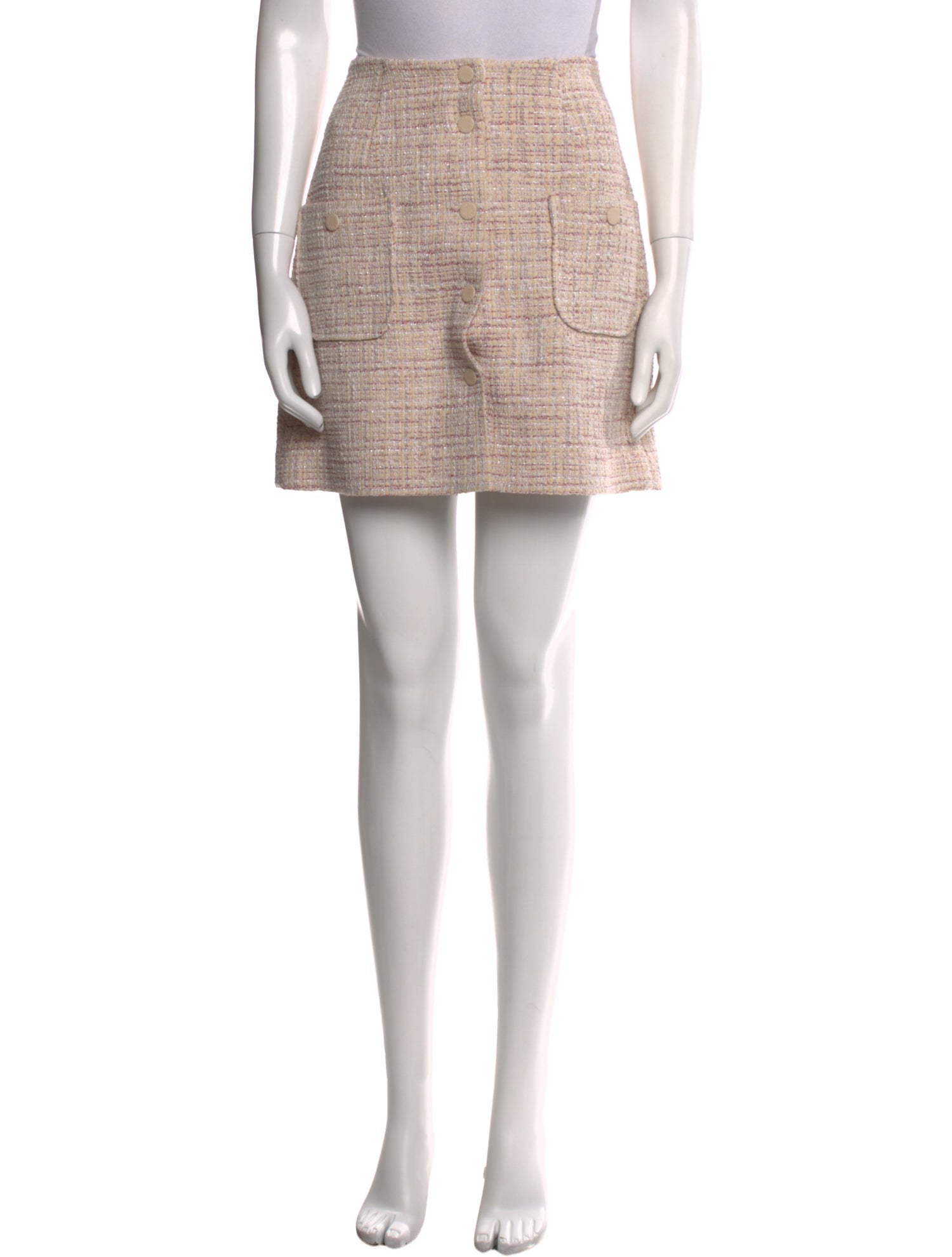 Sandro Tweed Pattern Mini Skirt