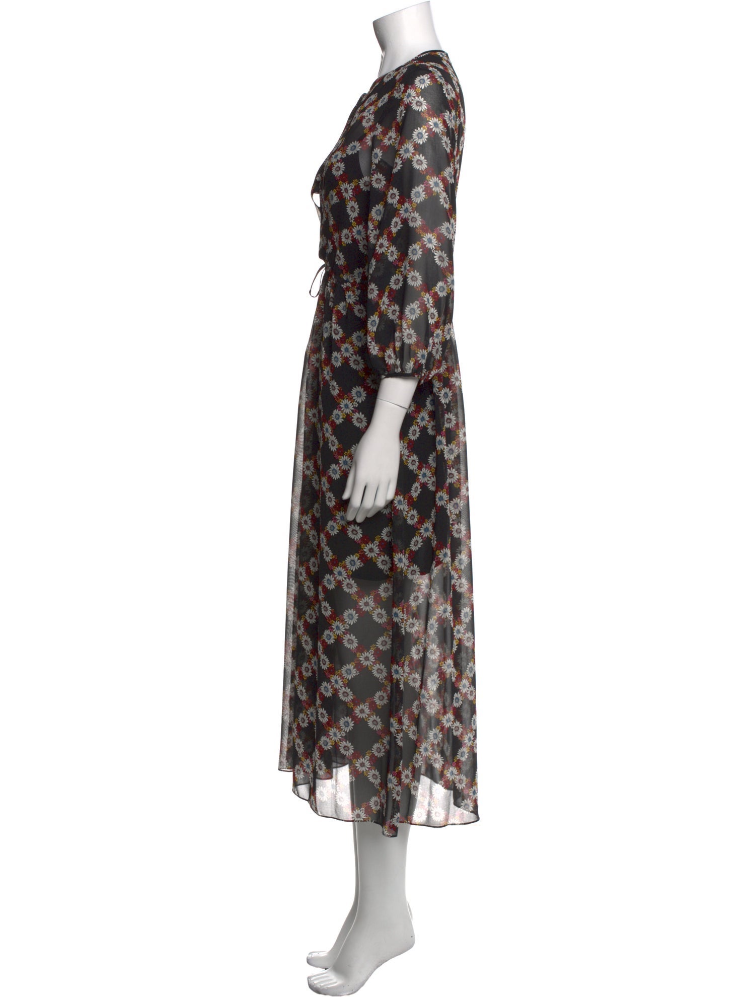 Sandro Floral Print Long Dress