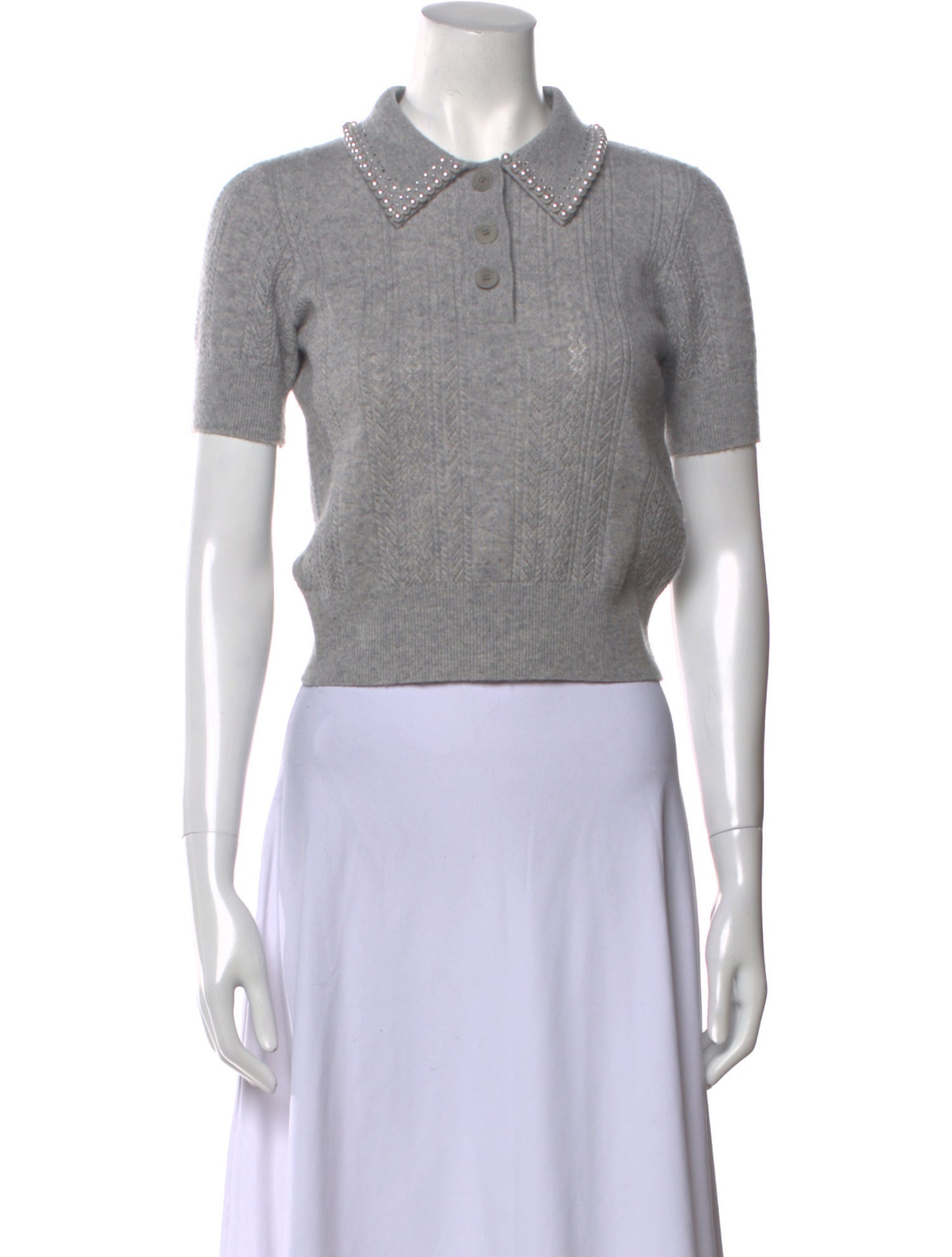 Sandro Wool Short Sleeve Polo