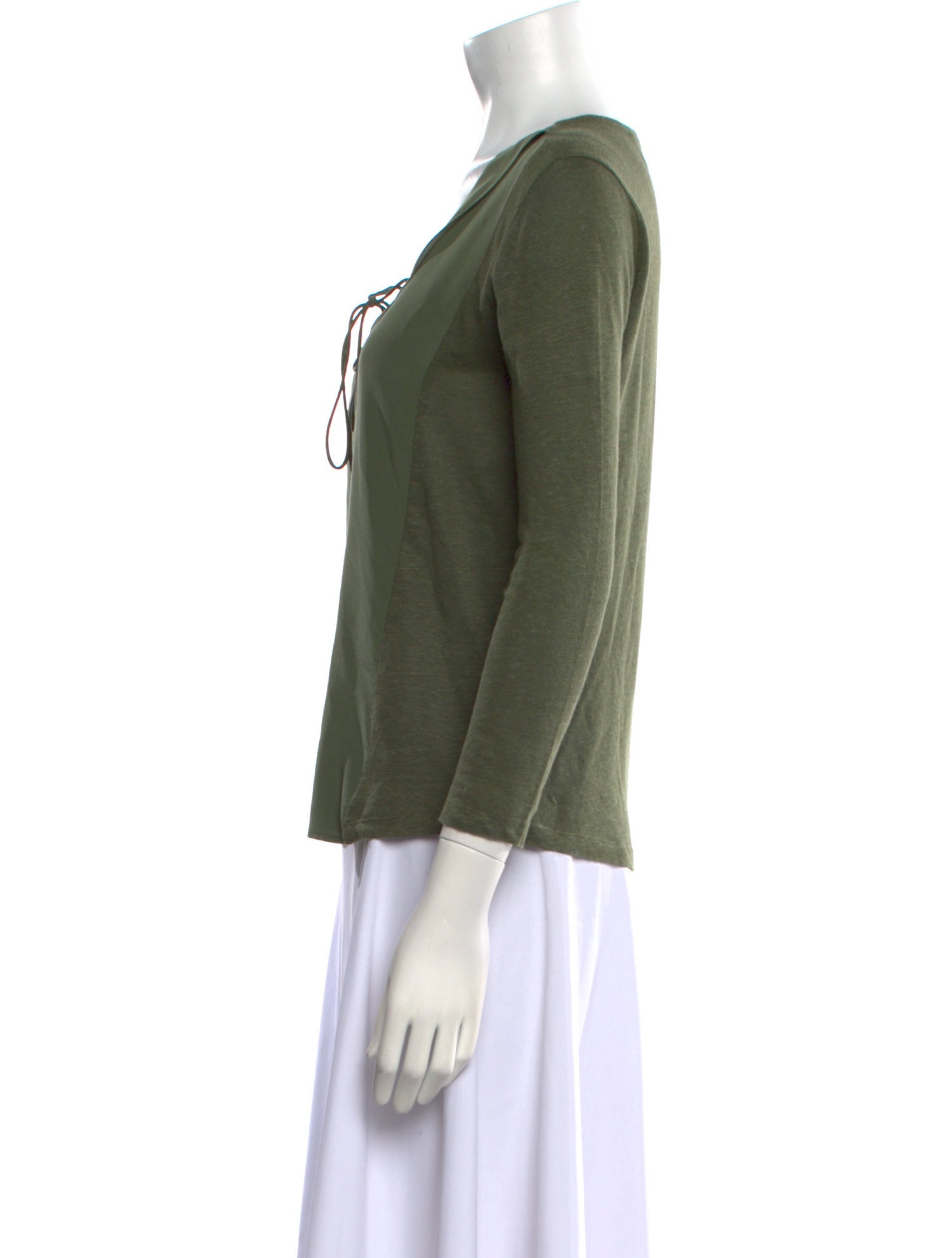Sandro Linen V-Neck Blouse
