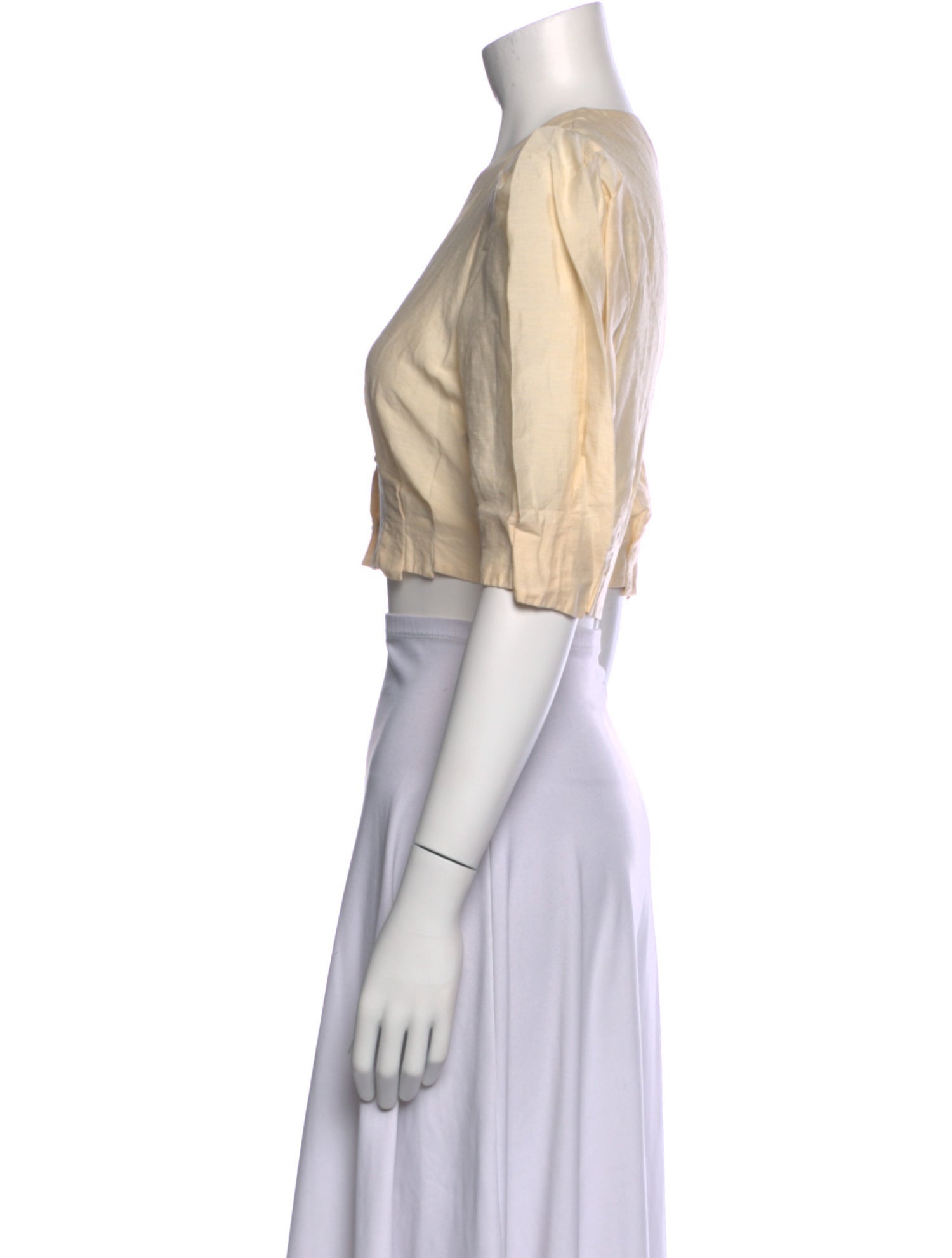 Sandro Linen V-Neck Crop Top