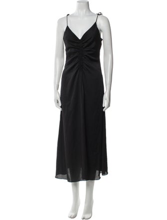 Sandro V-Neck Midi Length Dress