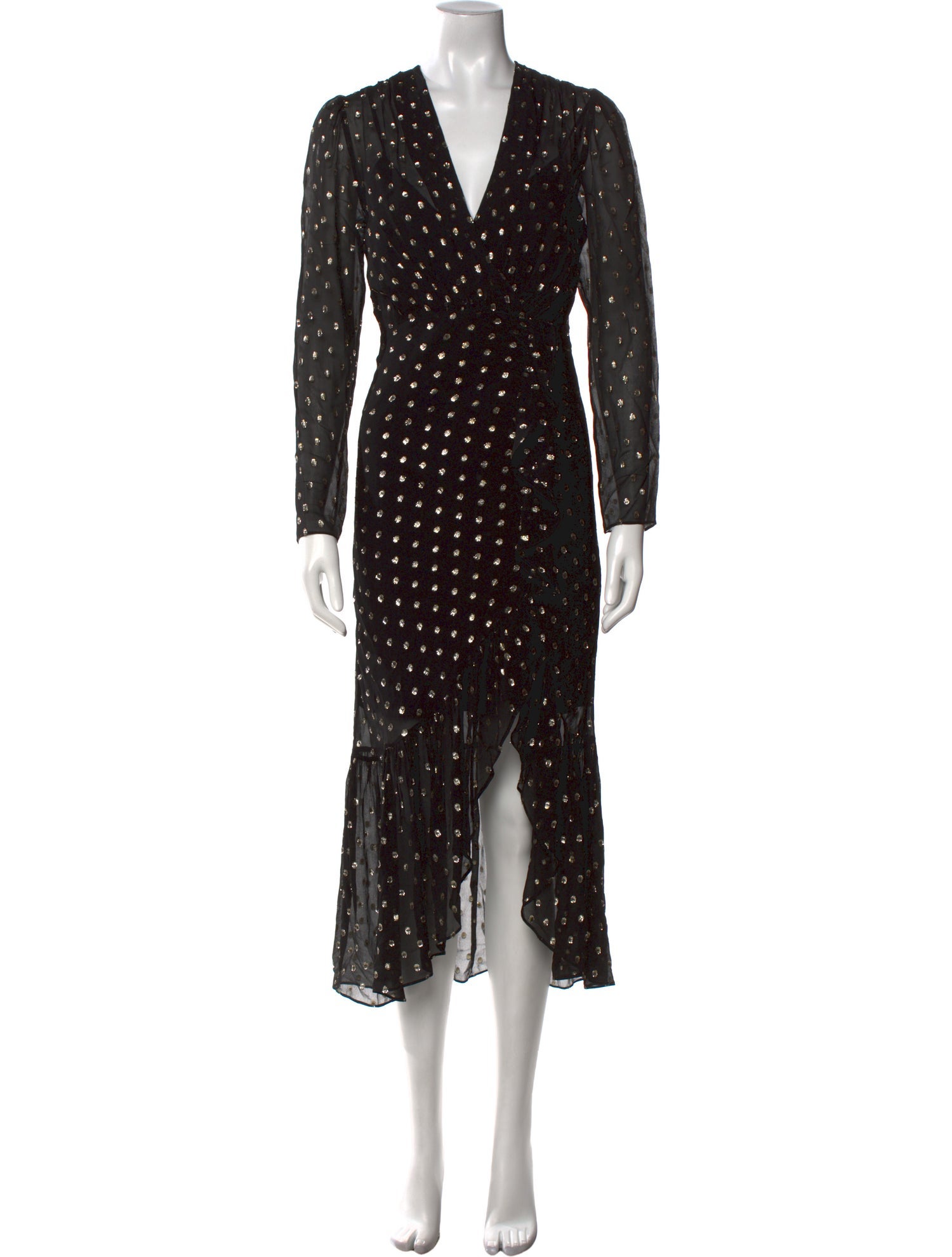 Sandro Polka Dot Print Long Dress