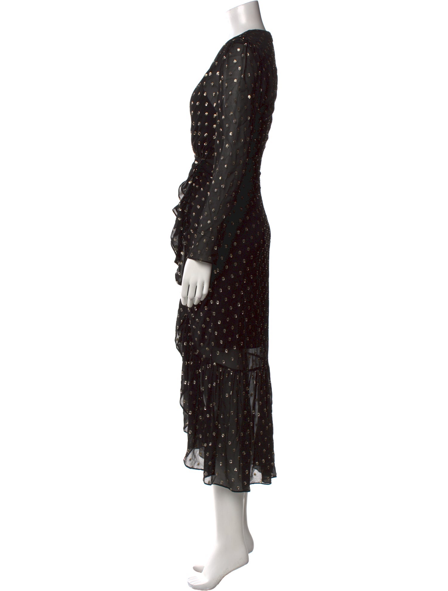 Sandro Polka Dot Print Long Dress