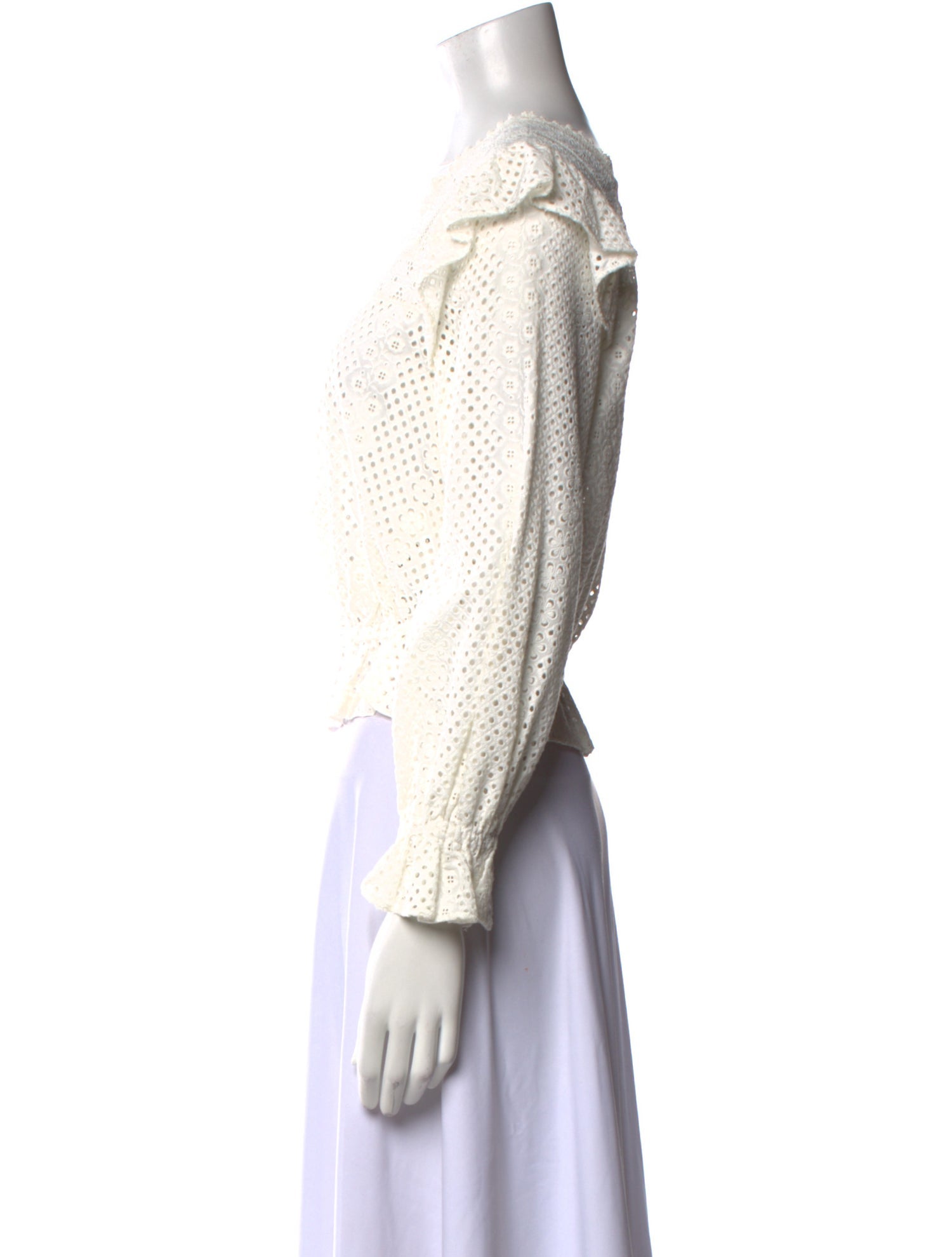 Sandro Square Neckline Long Sleeve Crop Top