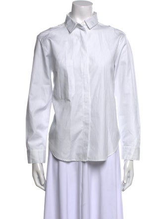 Sandro Striped Long Sleeve Button-Up Top