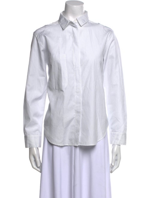 Sandro Striped Long Sleeve Button-Up Top