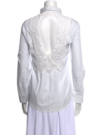 Sandro Striped Long Sleeve Button-Up Top