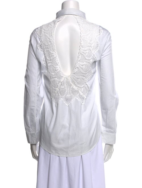 Sandro Striped Long Sleeve Button-Up Top