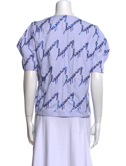 Sandro Printed V-Neck Blouse