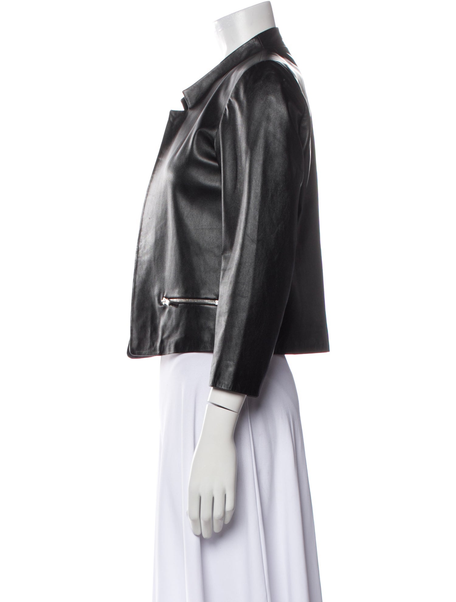 Sandro Leather Printed Evening Jacket