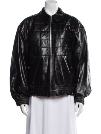Sandro Leather Bomber Jacket