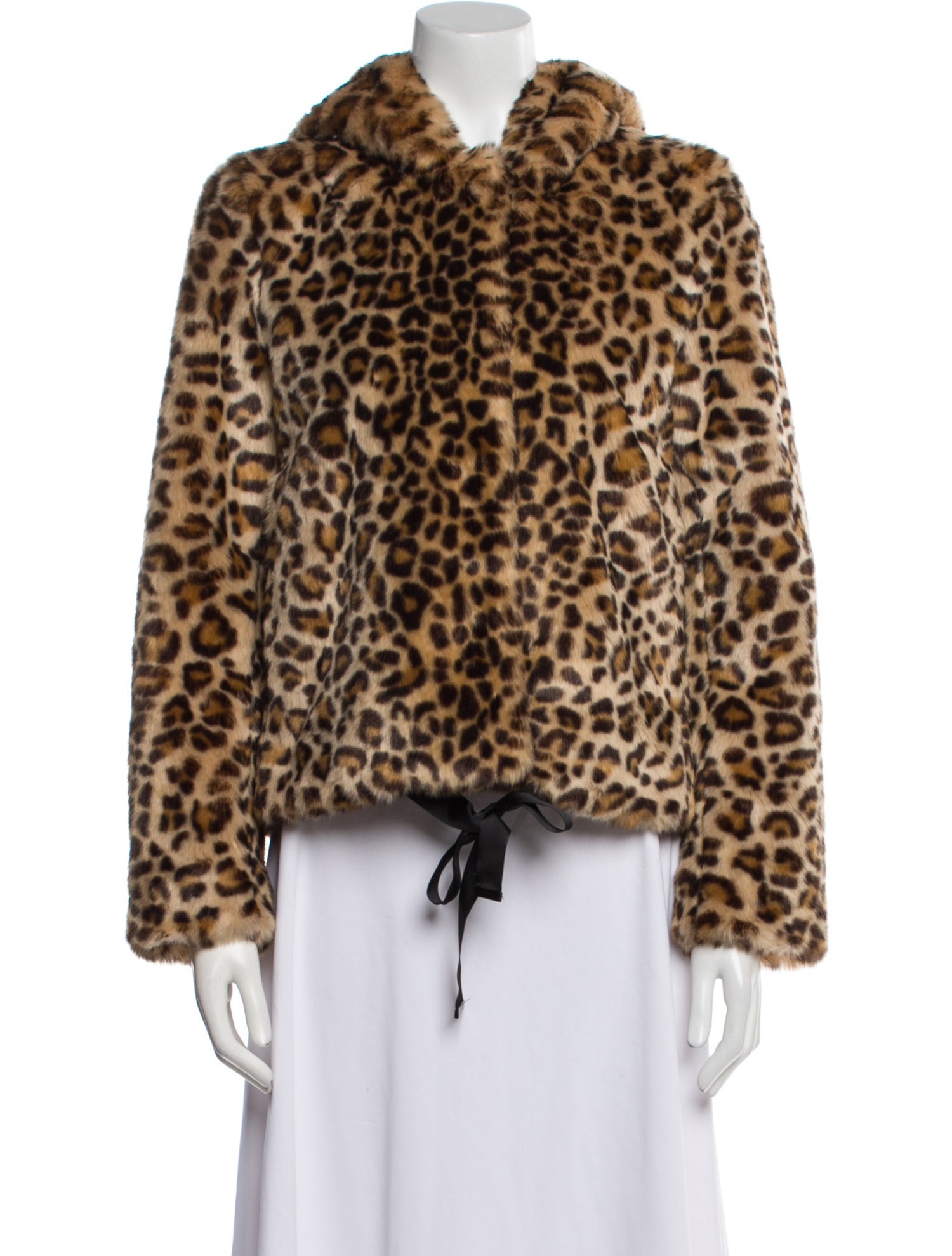 Sandro Animal Print Faux Fur Jacket