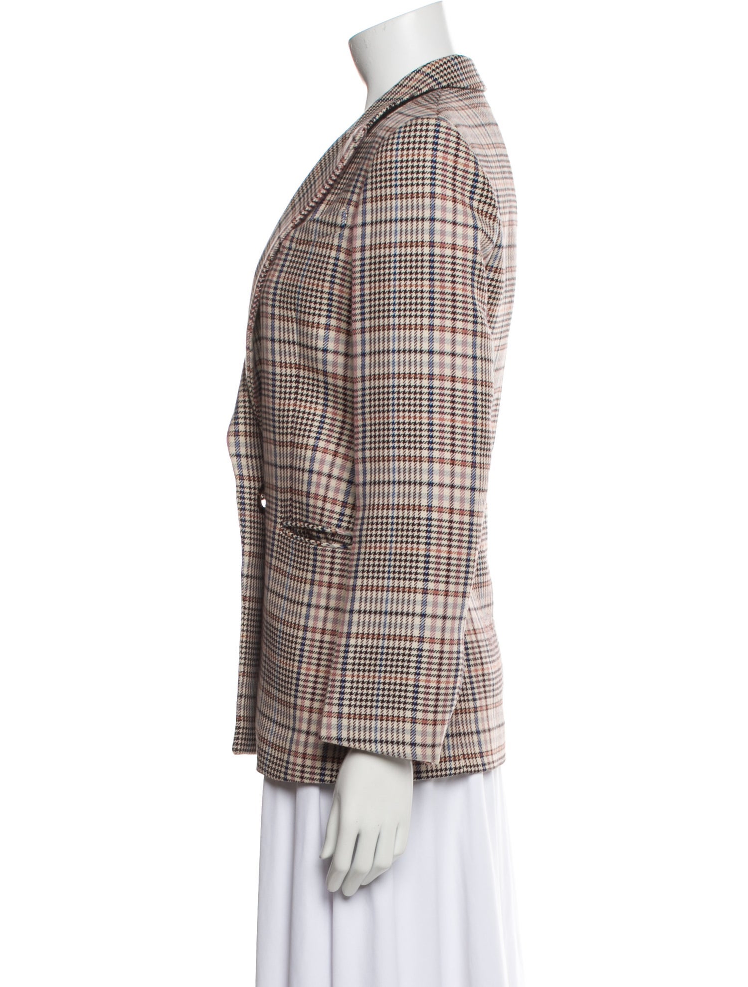 Sandro Plaid Print Blazer