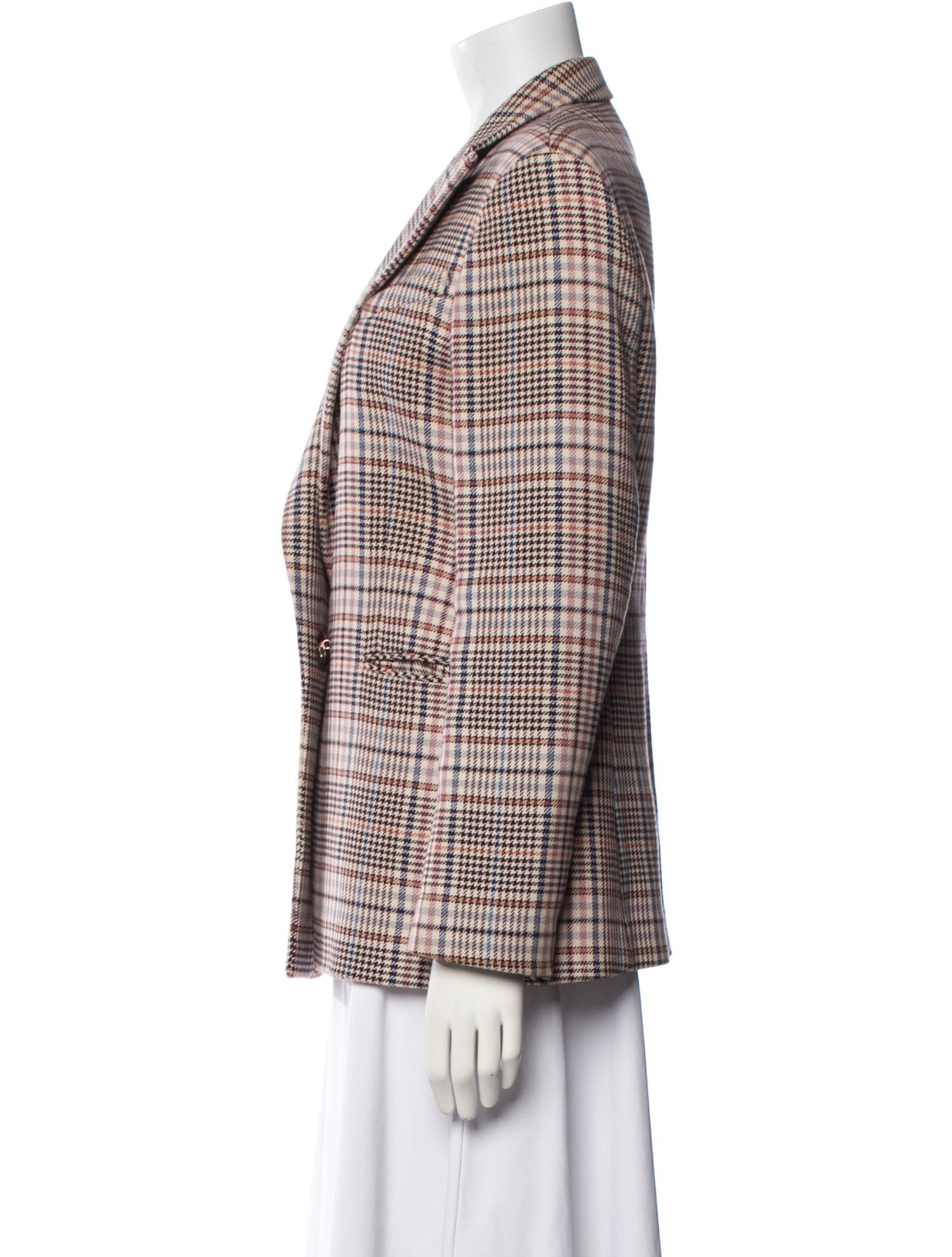 Sandro Plaid Print Blazer