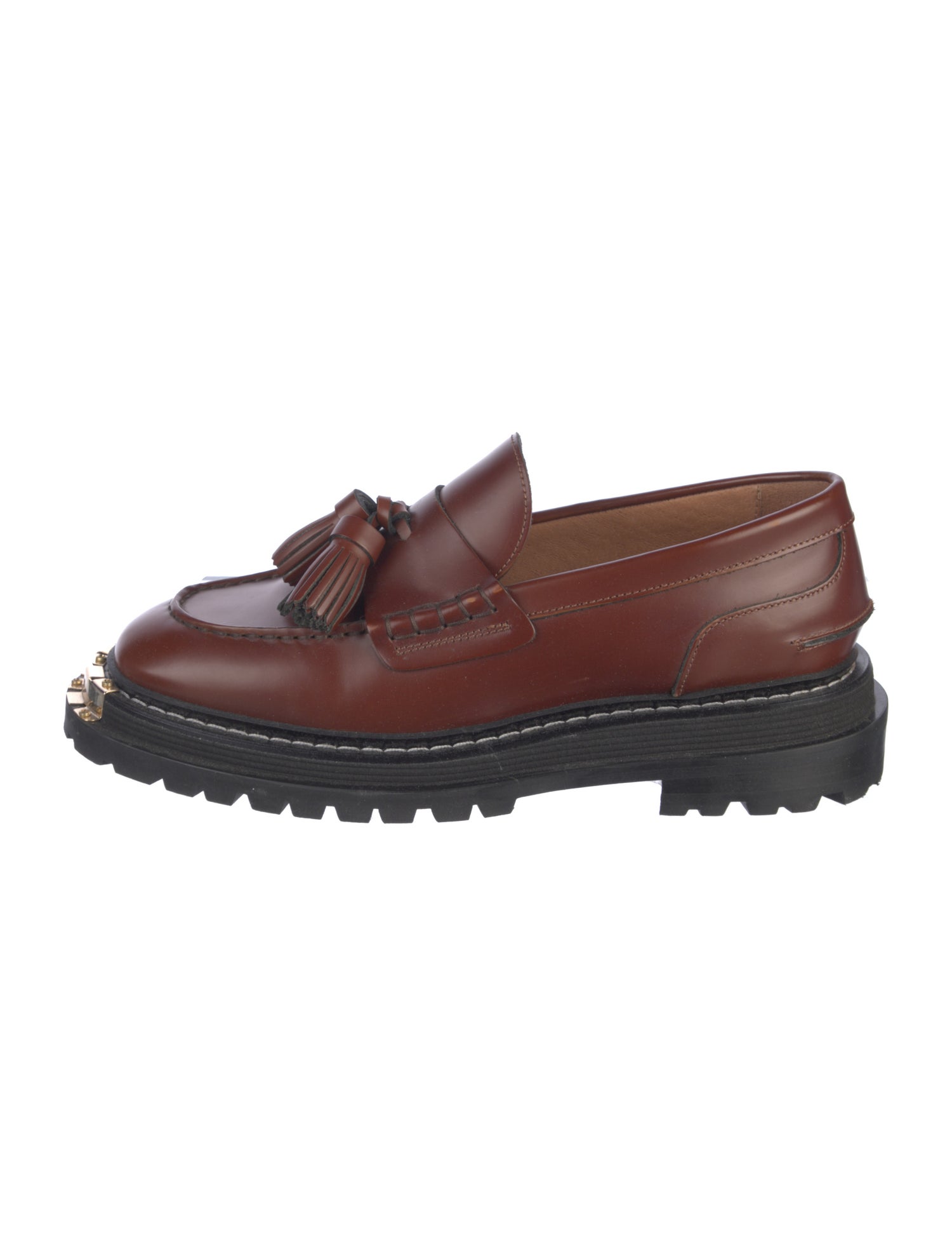 Sandro Leather Tassel Accents Loafers