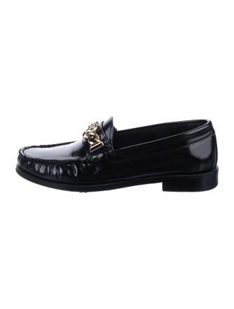 Sandro Leather Chain-Link Accents Loafers