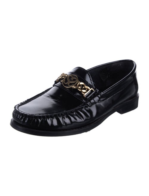 Sandro Leather Chain-Link Accents Loafers