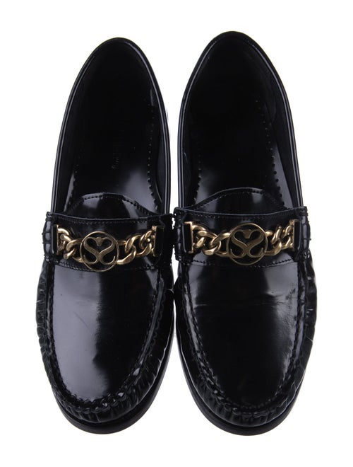 Sandro Leather Chain-Link Accents Loafers