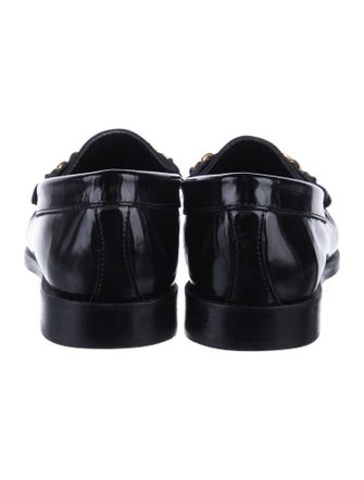 Sandro Leather Chain-Link Accents Loafers