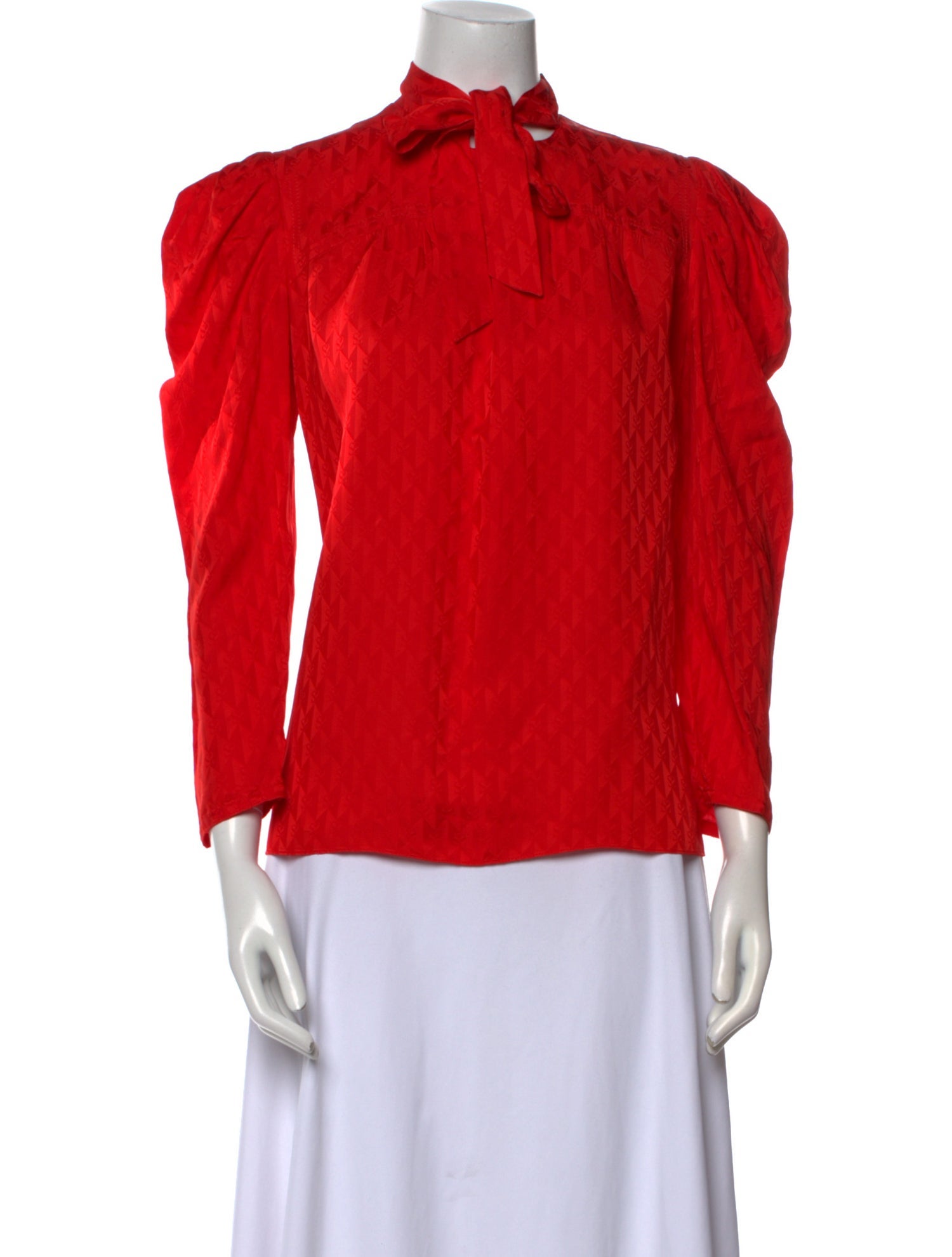 Sandro Tie Neck Three-Quarter Sleeve Blouse