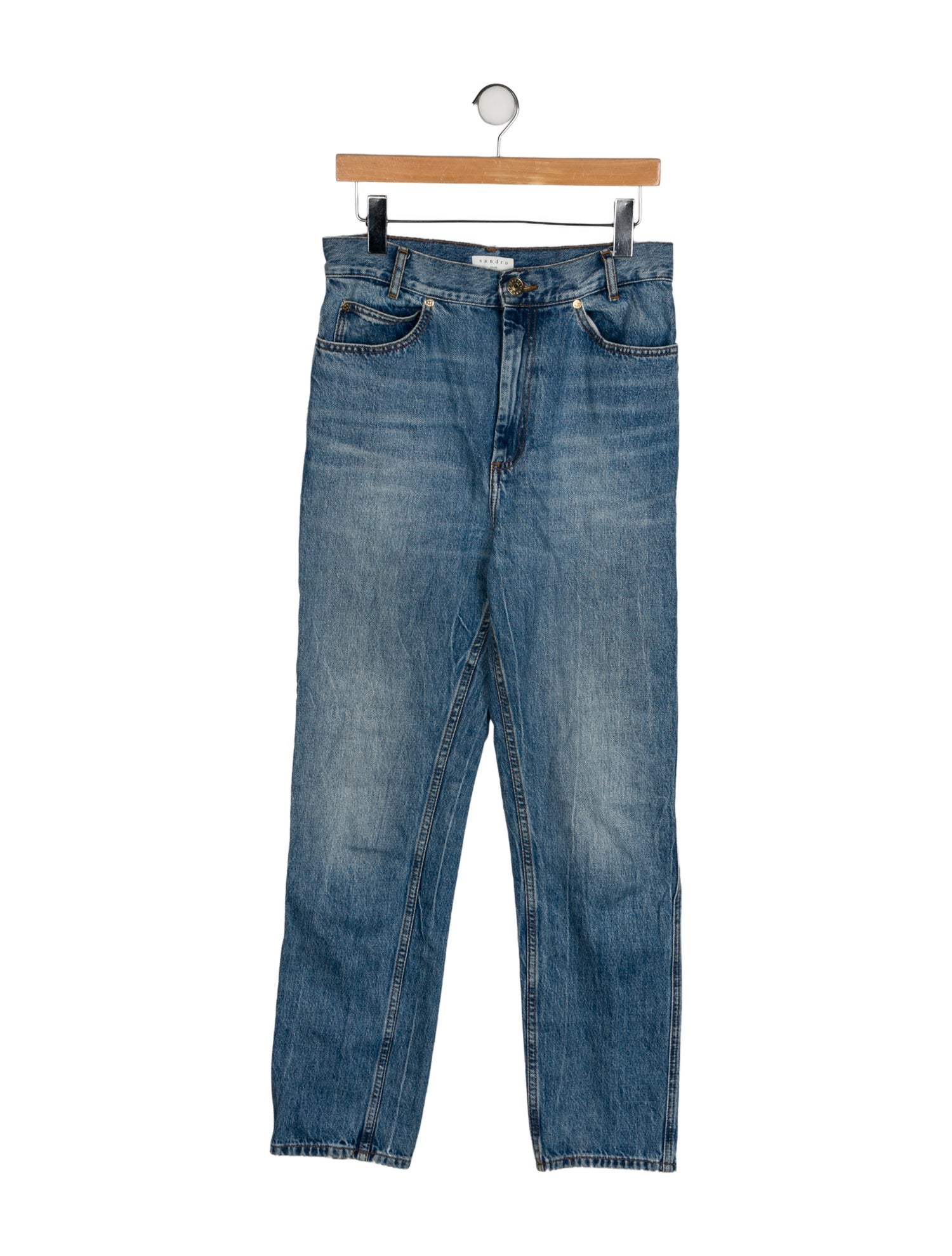 Sandro High-Rise Straight Leg Jeans