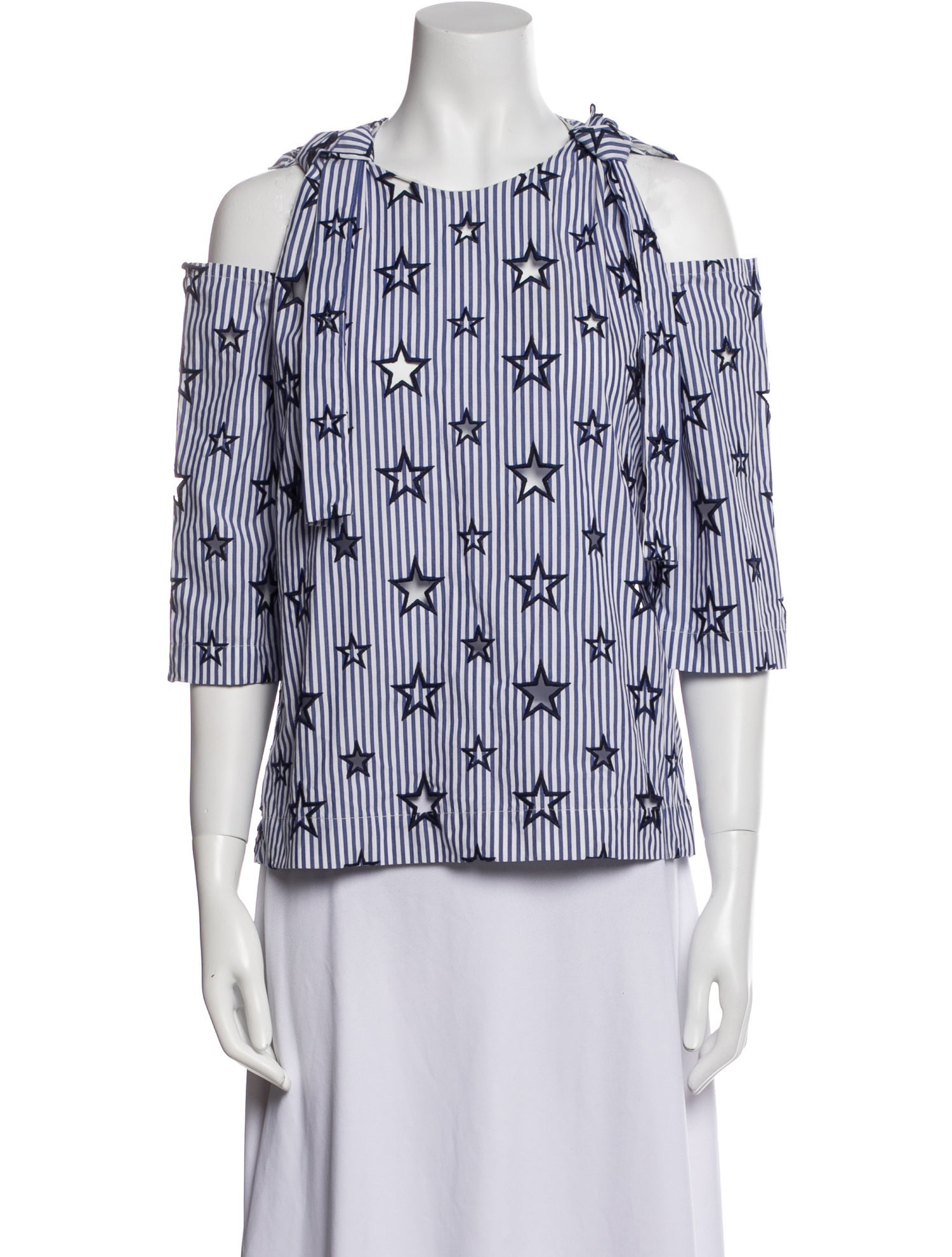 Sandro Printed Crew Neck Blouse
