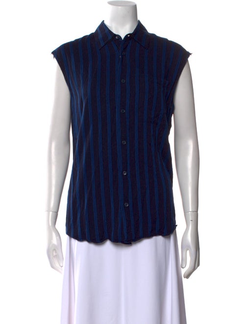 Sandro Striped Sleeveless Button-Up Top
