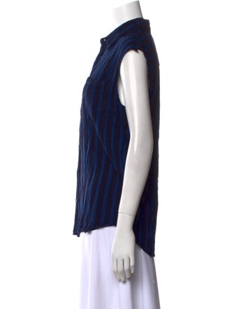 Sandro Striped Sleeveless Button-Up Top