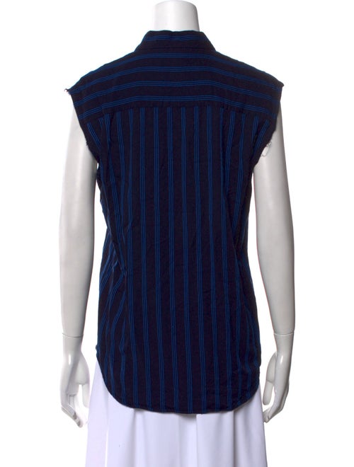 Sandro Striped Sleeveless Button-Up Top