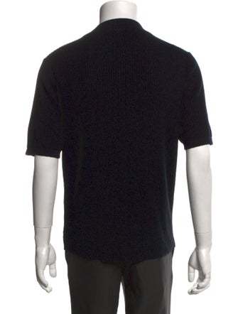 Sandro Mock Neck Short Sleeve Polo Sweater