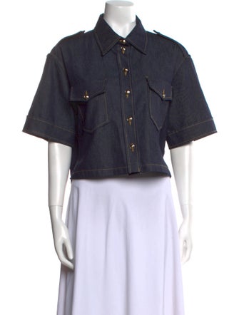 Sandro Short Sleeve Crop Top