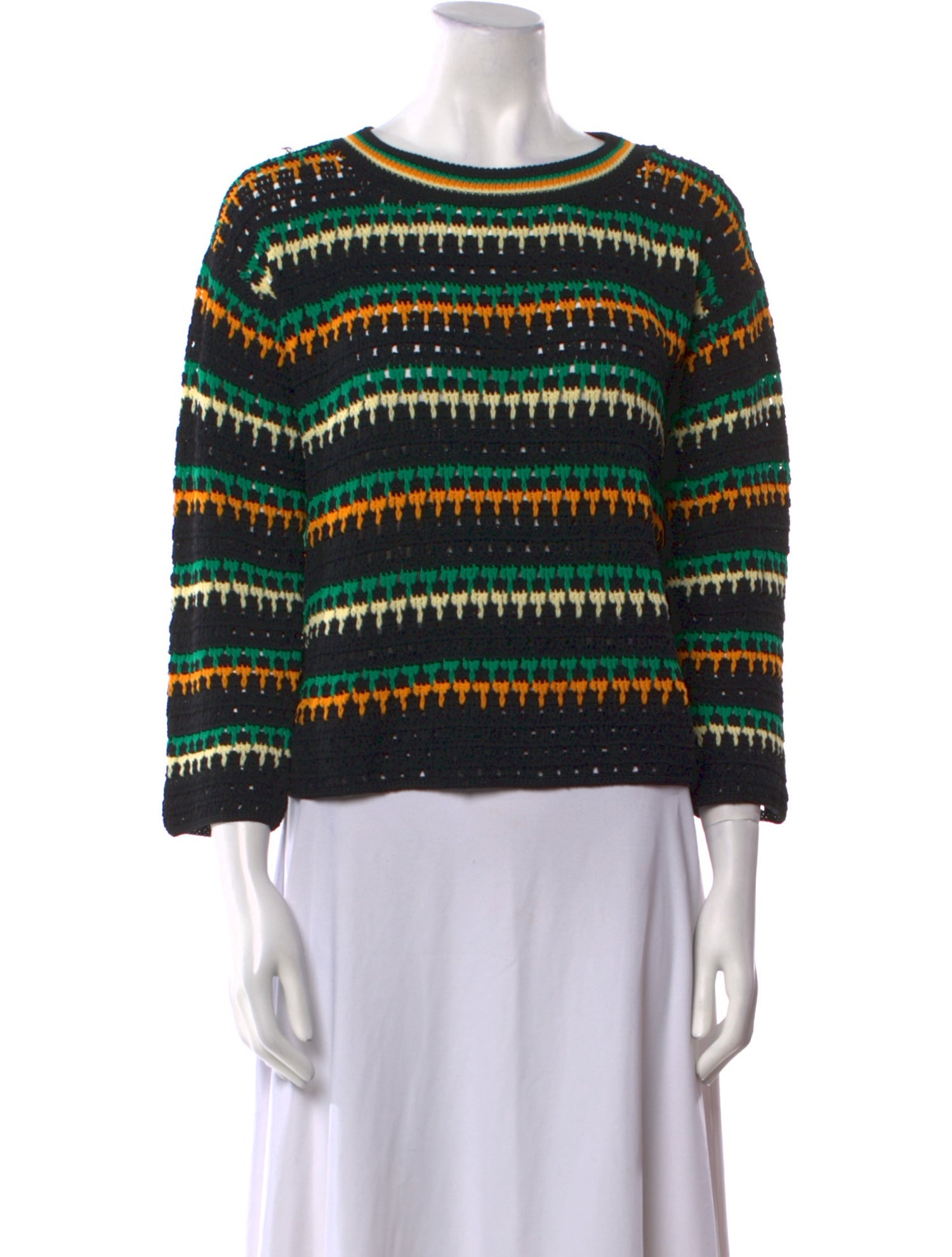 Sandro Striped Crew Neck Sweater