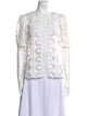 Sandro Lace Pattern Crew Neck Blouse