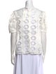 Sandro Lace Pattern Crew Neck Blouse