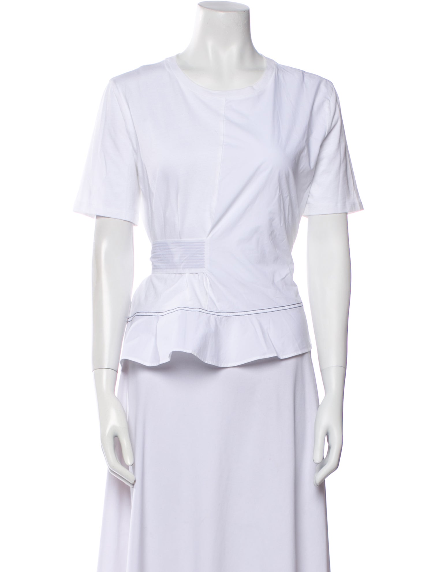 Sandro Crew Neck Short Sleeve Crop Top