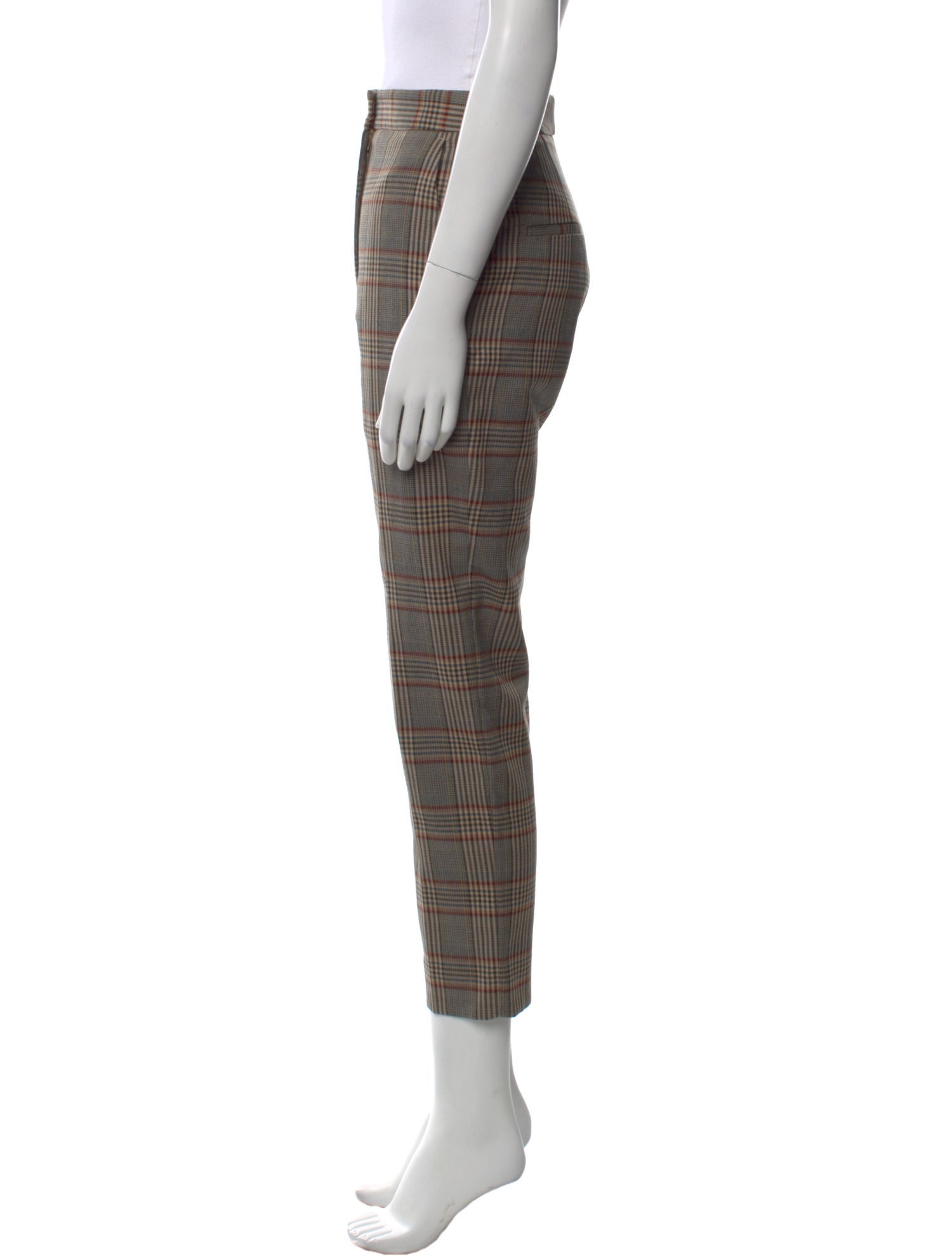 Sandro Plaid Print Straight Leg Pants