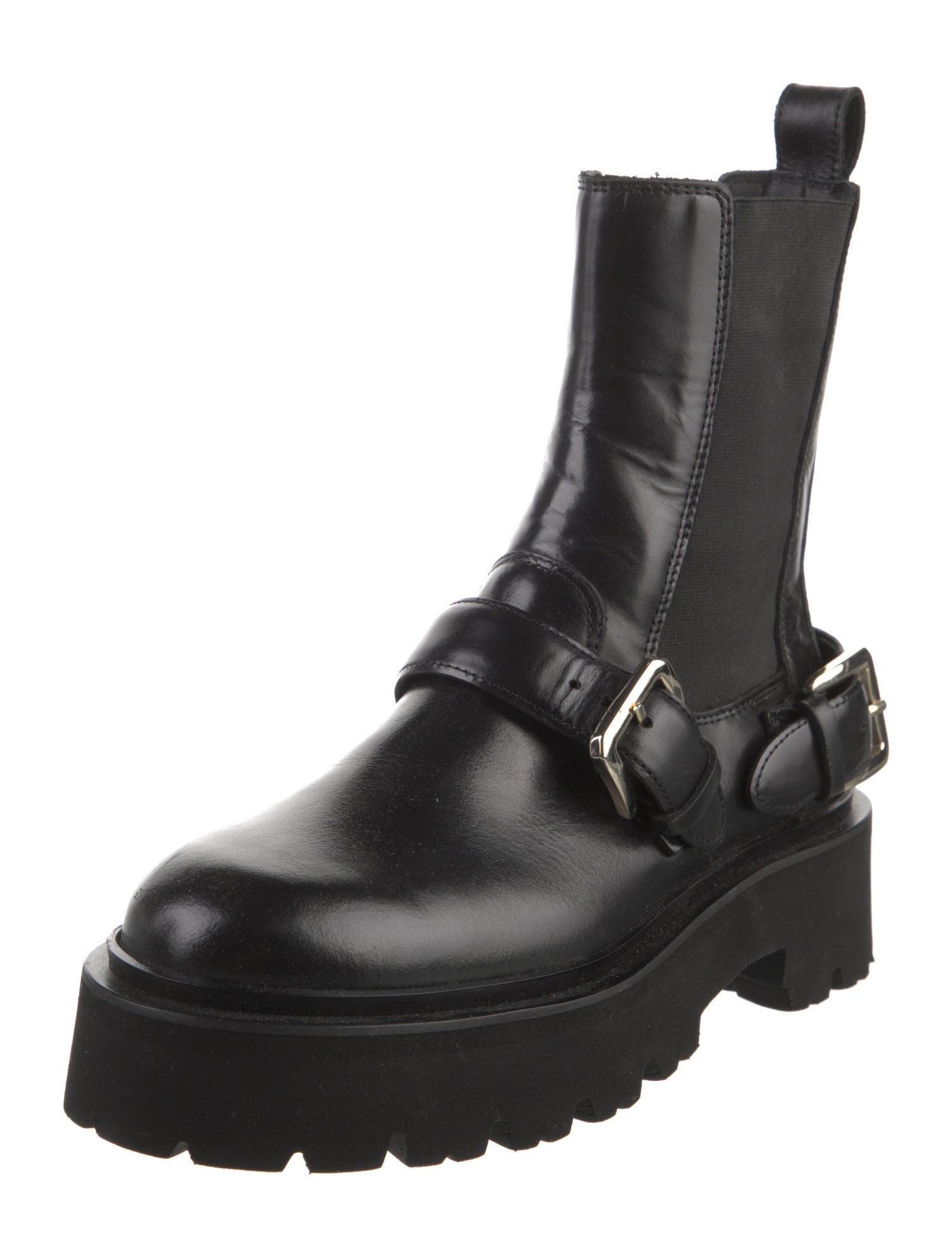 Sandro Leather Combat Boots